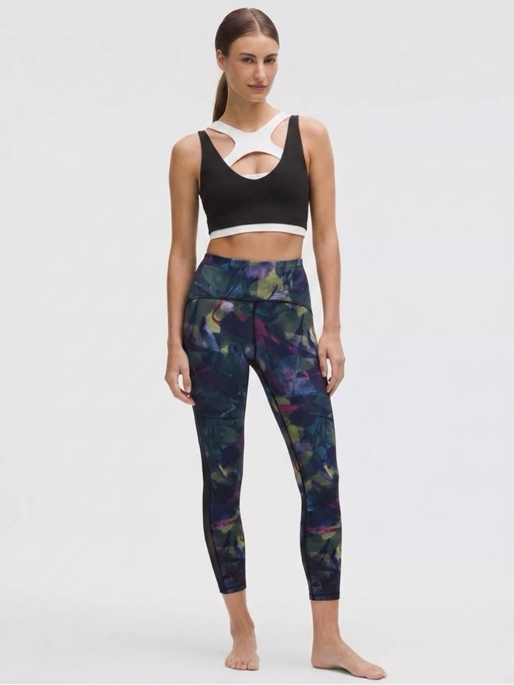 Lululemon 7/8 Legging Tights W Mesh 24” In Aura Dark Chrome Size 8 Medium Yoga